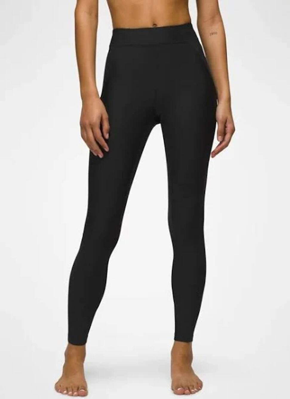 prAna Sculpt Send Off Legging Women's L Black Fitted High Rise Full Length Flaw